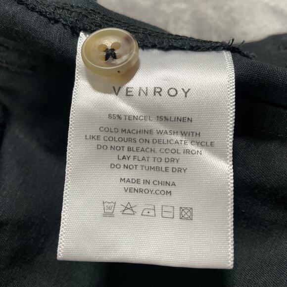 Venroy Pants Large Black Tencel Linen Drawstring Pull On Luxury Casual Stretch - Picture 5 of 11